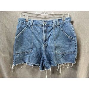 NY‎ Jeans Shorts Womens 10 Blue Cutoff Pocketed Zip Button Belted Ladies